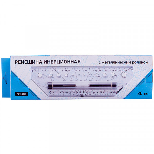 Линейка рейсшина 30см ArtSpace РМ-1292 метал ролик