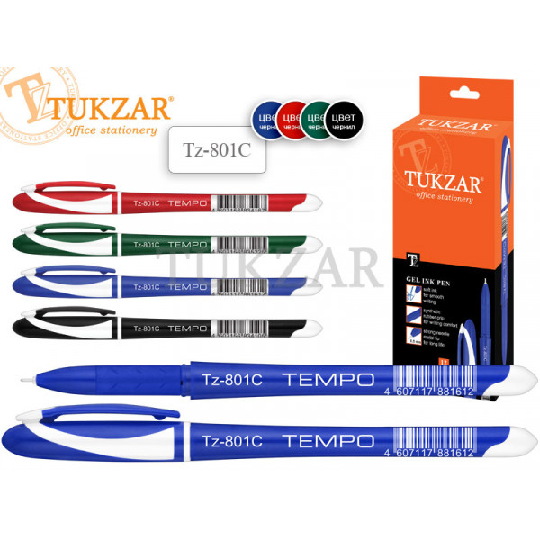 Ручка гелевая Tukzar TZ-801С зеленая