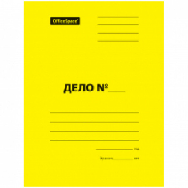 Скоросшиватель Дело 300г/м2 OfficeSpace 195075 мелов жёлтый