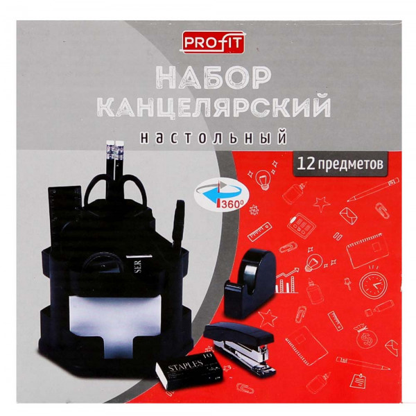 Набор настольный Проф-Пресс TM"Profit" КВ-9378  Офисный 13пр вращающаяся