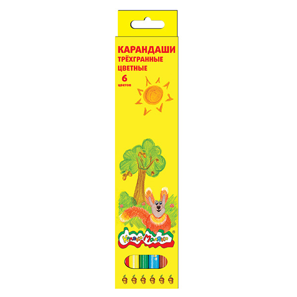 Карандаши 6цв Каляка-Маляка КТКМ06 трехгранные