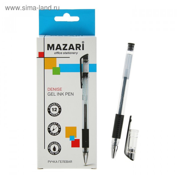 Ручка гелевая MAZARI М-5523-71 DENISE 0.5мм рез.держ.черная