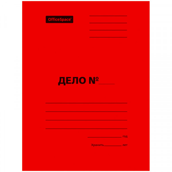 Скоросшиватель Дело 300г/м2 мелов OfficeSpace А-SD30К_3173/195076 красный