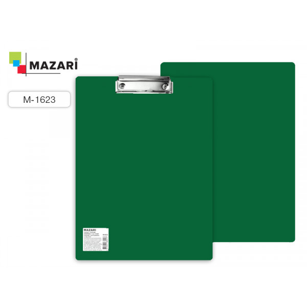 Планшет с зажимом пластик MAZARI М-4035 1,5мм серый MAZARI M-1623 1,5мм зеленый