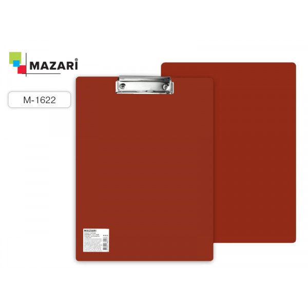 Планшет с зажимом пластик MAZARI M-1622 1,5мм красный