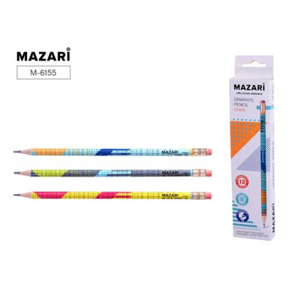Карандаш ч/гр пластик с ласт MAZARI М-6155 Cribs с таблицей умножения