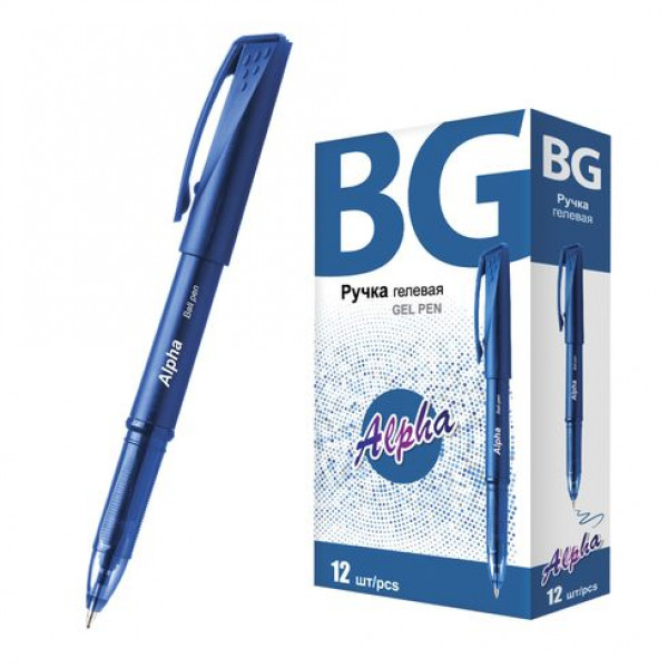 Ручка гелевая BG RG 3909 ALPHA 0.5 синяя