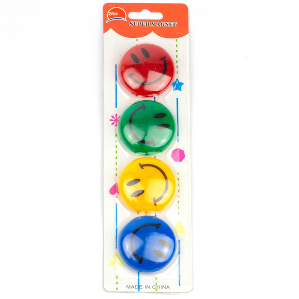 Магниты для доски 40мм ALINGAR AL-6564 Smile набор 4шт