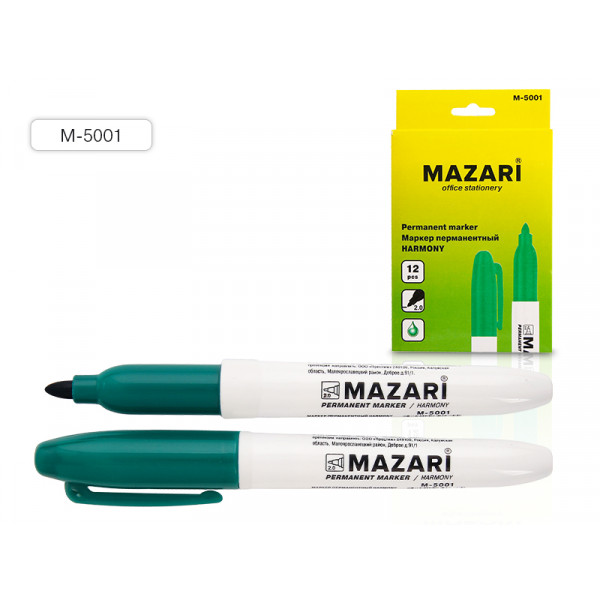 Маркер перманентный MAZARI M-5001-73 Harmony зеленый 2мм
