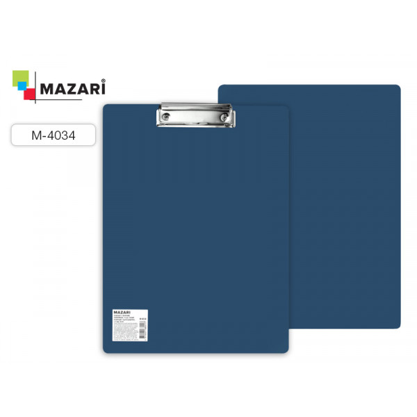 Планшет с зажимом пластик MAZARI М-4035 1,5мм серый MAZARI М-4034 1,5мм синий