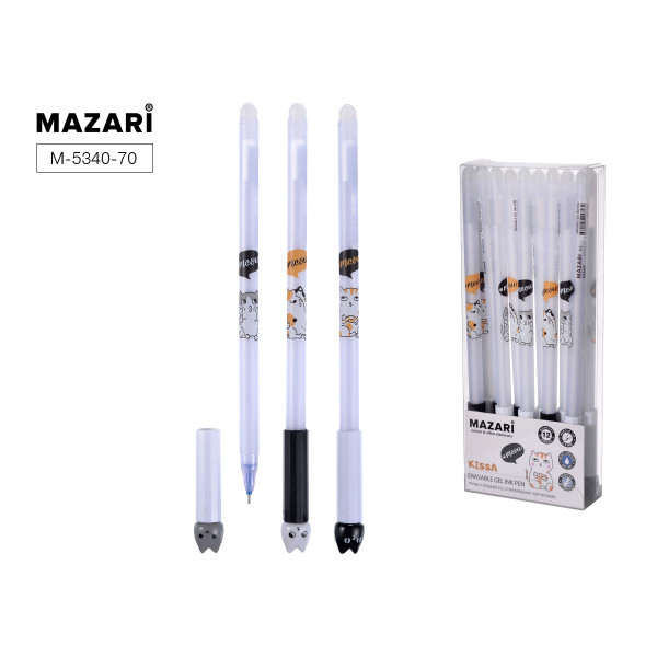Ручка гелевая Пиши-стирай 0.5 MAZARI M-5340-70 Kissa 12шт/уп