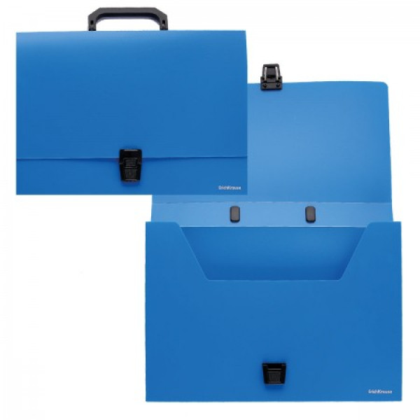 Папка-портфель пластик 1отд ERICH KRAUSE CLASSIC 43075 синий УЦЕНКА!