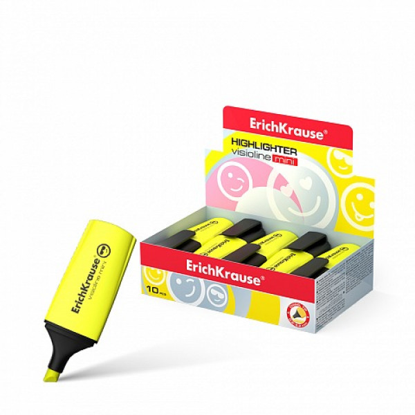 Текстовыделитель ERICH KRAUSE Visioline Mini 42753 желтый 10шт/уп