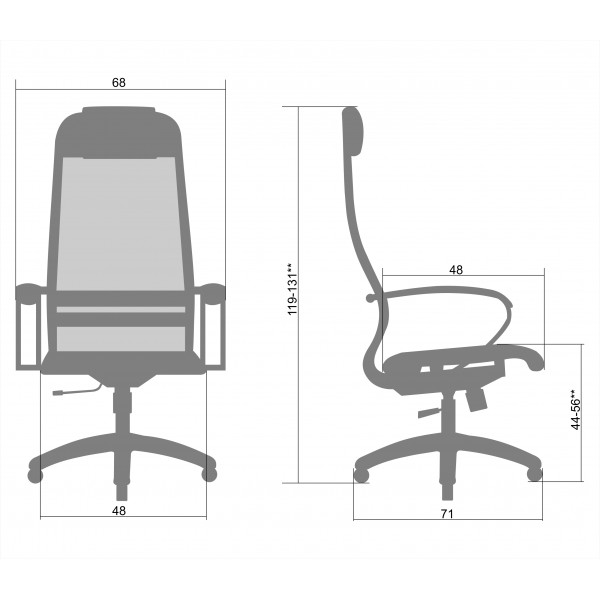 Кресло офисное МЕТТА SU-1-BK CH №17, эко-кожа, хром, черное