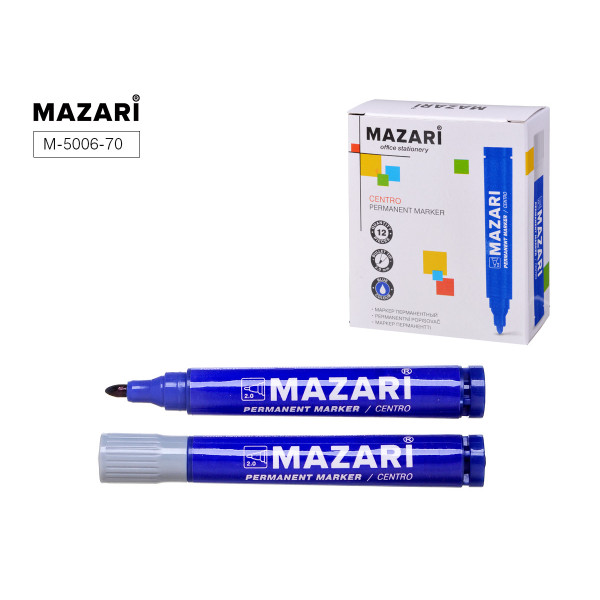 Маркер перманентный MAZARI M-5006-70 Centro синий 2мм