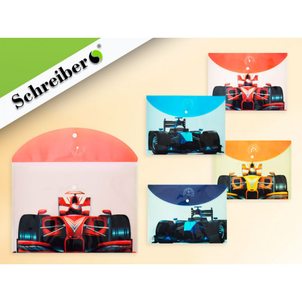 Папка на кнопке А4 SCHREIBER S-2230 Гоночные машины