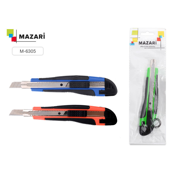 Нож канцелярский 9мм MAZARI M-6305