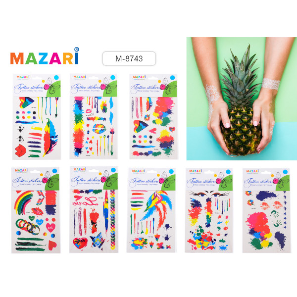 Наклейки Тату MAZARI М-8743 цветные