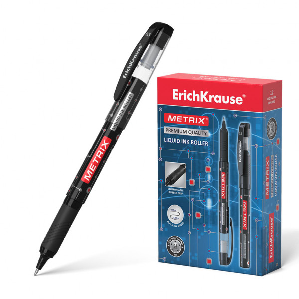Ручка-роллер ERICH KRAUSE Metrix 45480 черная