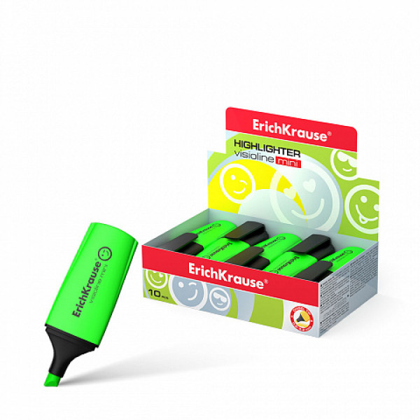 Текстовыделитель ERICH KRAUSE Visioline Mini 42754 зеленый 10шт/уп