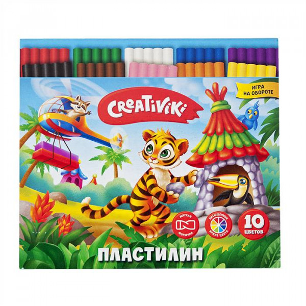 Пластилин 10цв 150гр Creativiki ПЛ10КР