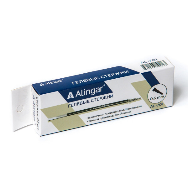 Стержень гелевый ALINGAR AL-701 0.6мм 131мм черный (24шт)