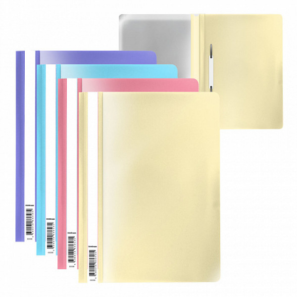 Скоросшиватель пластик 180мкм ErichKrause® Diagonal Pastel ассорти 50484
