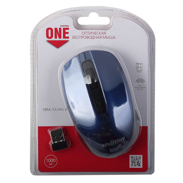 Мышь беспроводная SMARTBUY One 332 SBM-332AG-B 072800 синяя