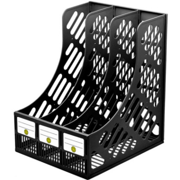 Лоток для бумаг вертикал 3 секц DOLCE COSTO D00618-BK черный