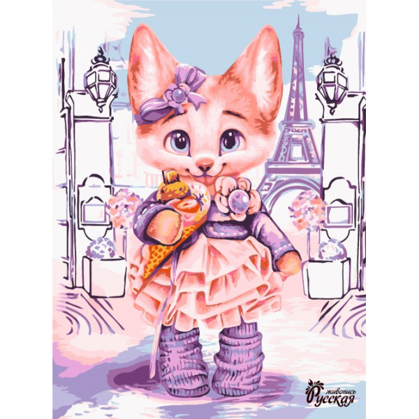 Холст по номерам 30*40 ООО Лис КА057 Парижская модница
