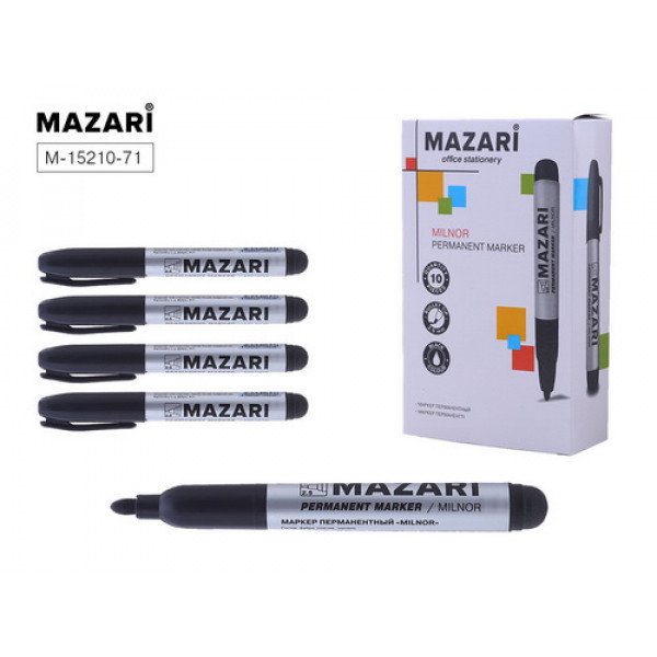 Маркер перманентный MAZARI M-15210-71 MILNOR черный 2,5мм