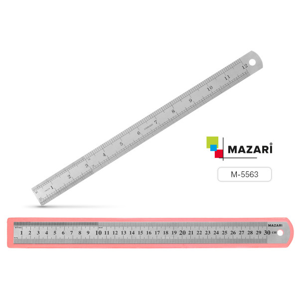 Линейка металлическая 30см MAZARI М-5563