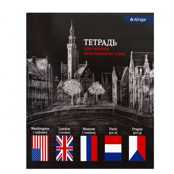 Тетрадь-словарик 48л ALINGAR AL-8455 Capitals and flags
