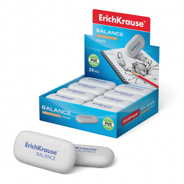 Ластик ERICH KRAUSE 34638 Balance  50 х 23 х 9мм белый