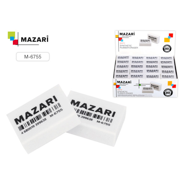 Ластик MAZARI М-6755 SOFTY 25*18 белый