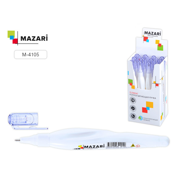 Корректирующая ручка 7мл метал након MAZARI М-4105 ELEMENT