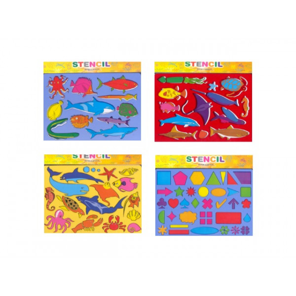 Трафарет-раскраска MAZARI М-6533 Морская фауна 4 дизайна