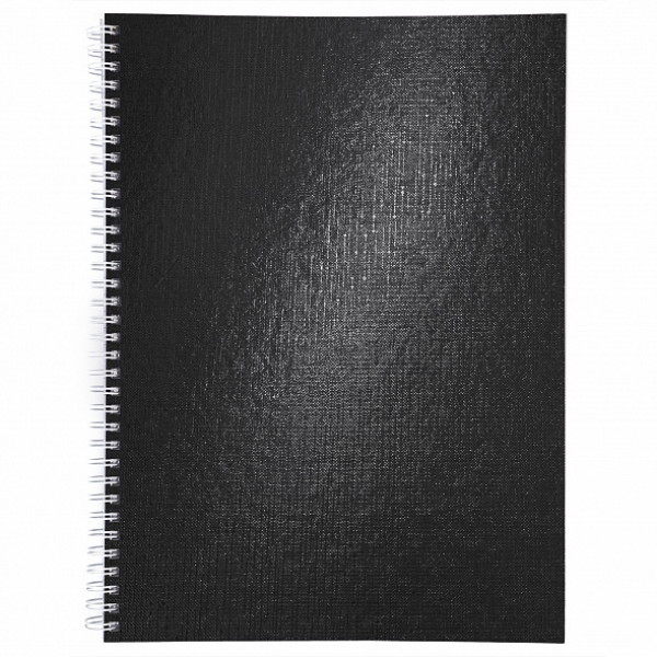 Тетрадь бумв спир А4 96л HATBER 96Т4бвВ1гр METALLIC Черная