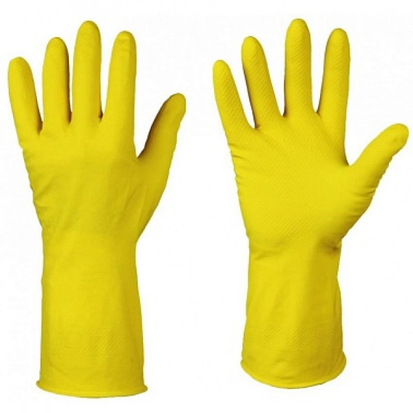 Перчатки хозяйственные латексные 400-301 желтые M