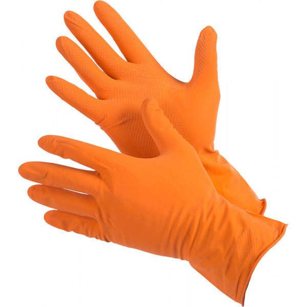 Перчатки хозяйственные латексные 400-307 оранжевые XL