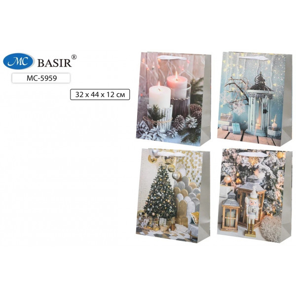 Пакет подар BASIR МС-5959 32*44*12 Новогодний декор