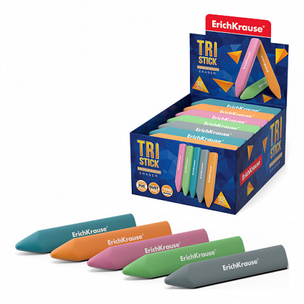 Ластик ERICH KRAUSE 56040 Tri Stick 32шт/уп