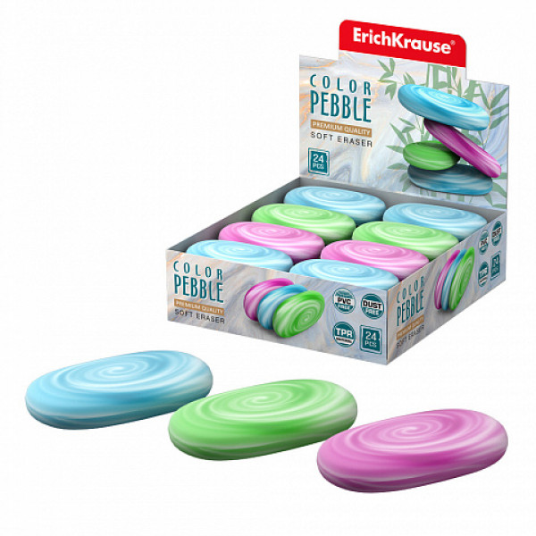 Ластик ERICH KRAUSE 56041 Color Pebble 24шт/уп