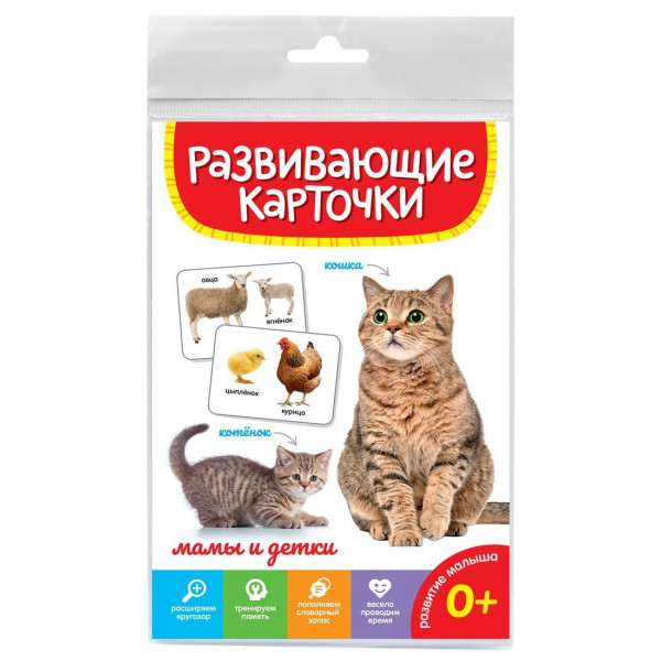 Развивающие карточки Проф-Пресс Мамы и детки
