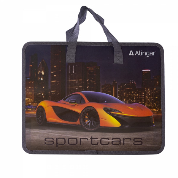 Папка с ручками А4 Alingar AL-10453 Sportcars пластик