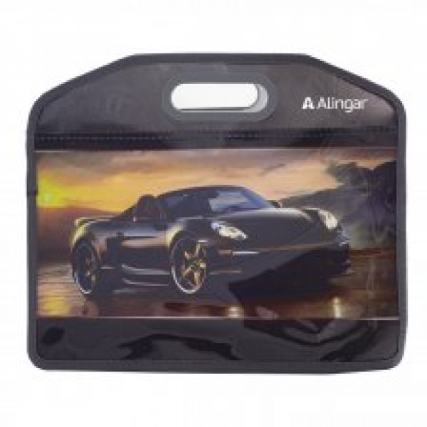 Папка с ручками А4 Alingar AL-10447 Черное авто (прорезная ручка)