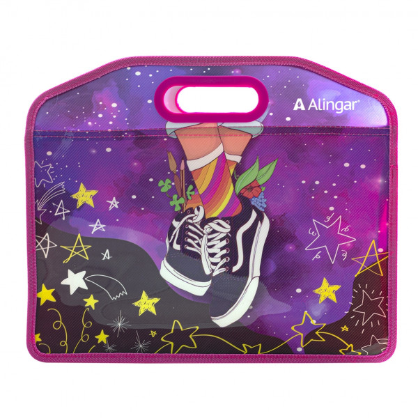 Папка с ручками А4 Alingar AL-10449 Яркие кеды (прорезная ручка)