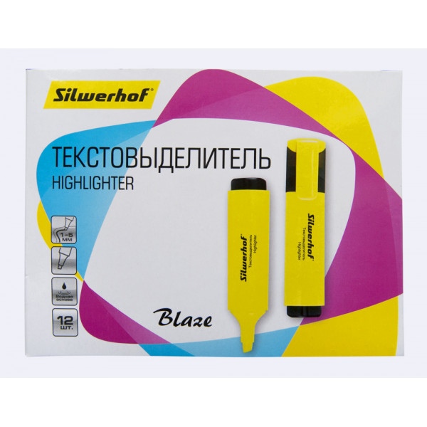 Текстовыделитель желтый 1-5мм SWH 108036-05 Base скошенный