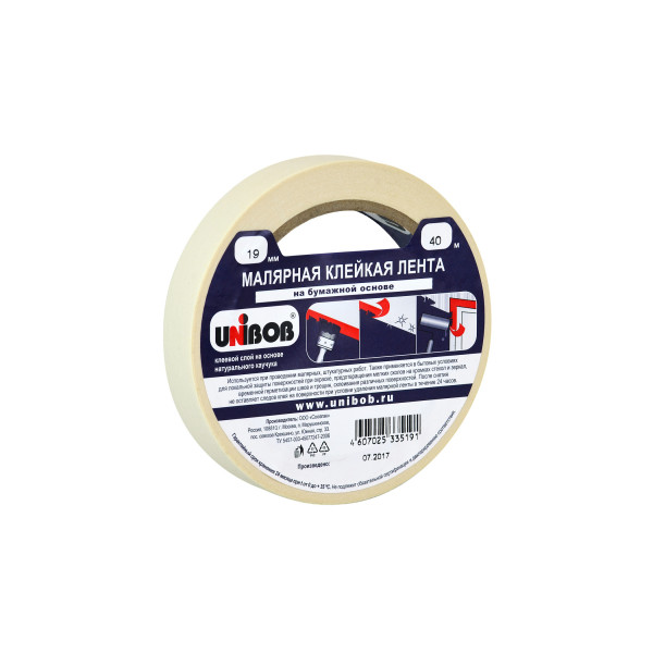 Малярная лента UNIBOB 19*40 мм/м