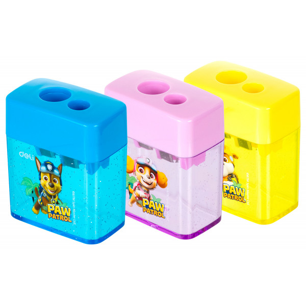 Точилка пластик 2 отв DELI EH551 Paw Patrol ассорти